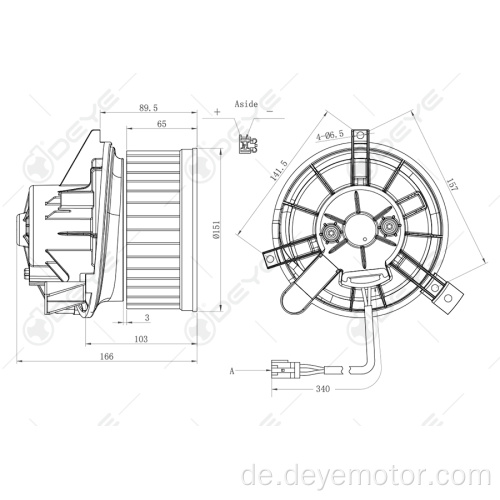 Universal-Gleichstrom-Gebläsemotor für Chrysler Cirrus Dodge